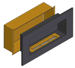 Теплоизоляционный корпус ZeFire для встраивания в мебель для очага 1400 мм